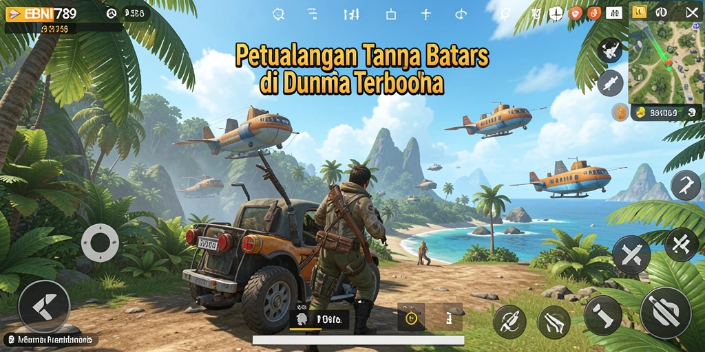 Screenshot gameplay BNI789 yang menampilkan eksplorasi dunia terbuka.