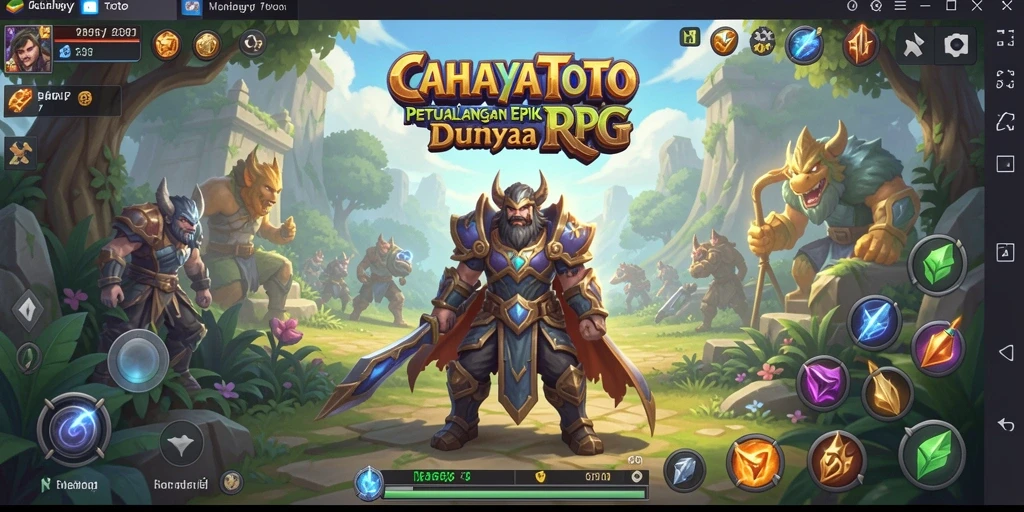 Screenshot CAHAYATOTO menampilkan aksi bertempur seru di dunia fantasi.