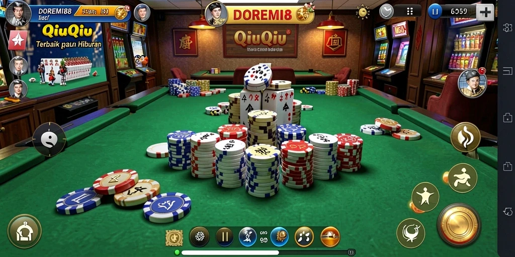 Tampilan gameplay QiuQiu yang seru di DOREMI88.