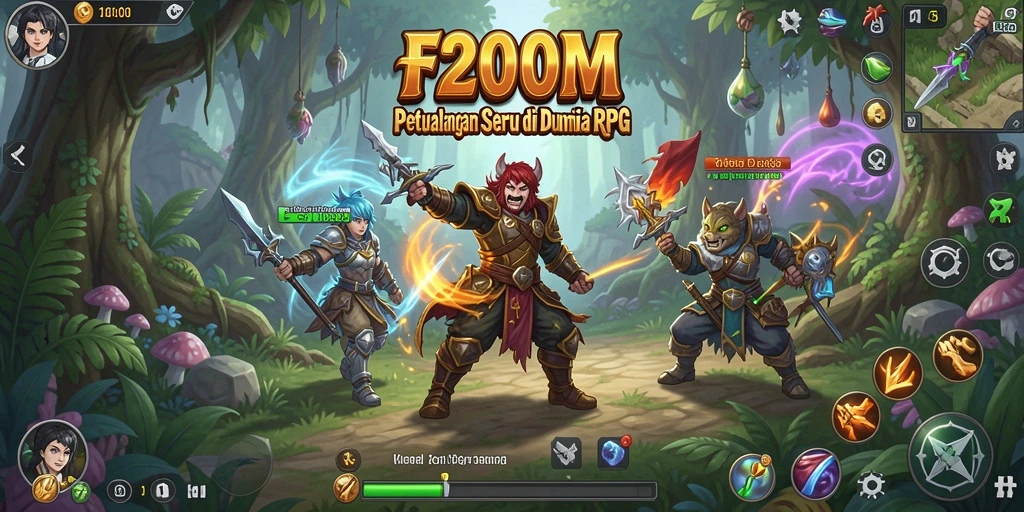 Tampilan gameplay F200M yang dinamis dan penuh aksi.
