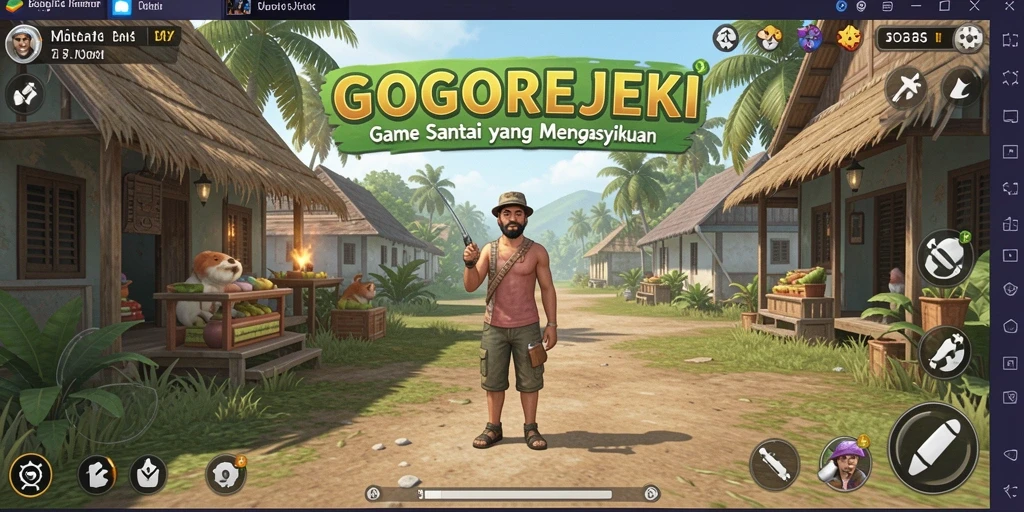 Tampilan gameplay GOGOREJEKI yang ceria dan penuh warna.