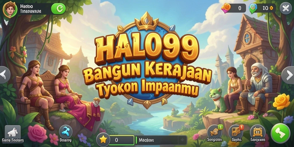 Screenshot gameplay HALO99 menunjukkan pengelolaan kerajaan bisnis yang menarik.