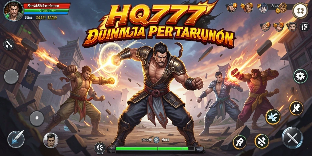 Screenshot gameplay HQ777 menampilkan aksi seru dalam pertarungan.
