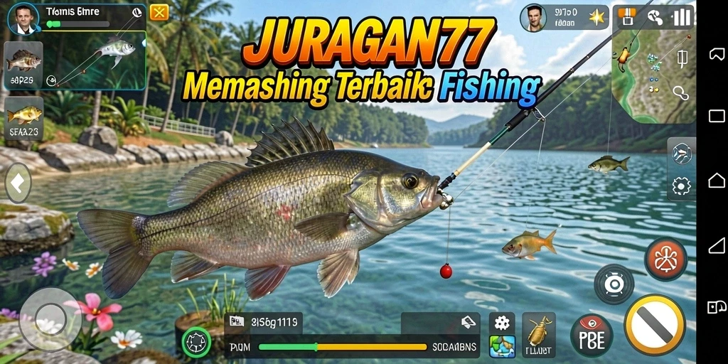 Tampilan gameplay memancing yang seru di JURAGAN77.