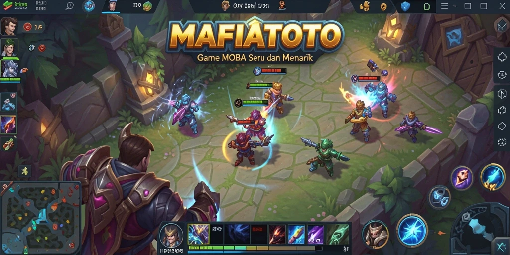 Tampilan gameplay MAFIATOTO dalam aksi MOBA yang mendebarkan.