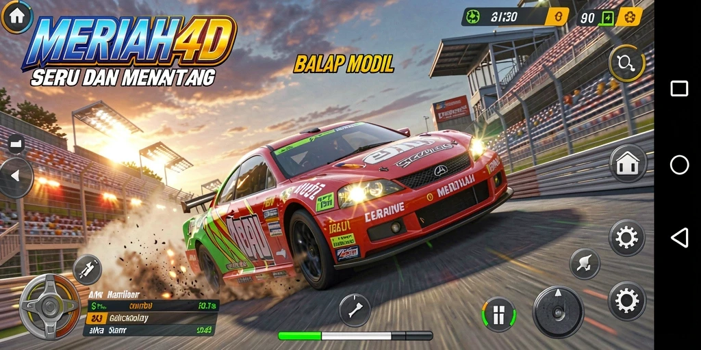Tampilan gameplay Racing yang seru dan mendebarkan di MERIAH4D.