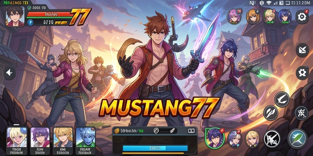 Tampilan gameplay yang menakjubkan di MUSTANG77.