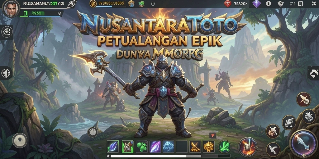 Tampilan layar permainan NUSANTARATOTO menampilkan aksi pertempuran yang mendebarkan.