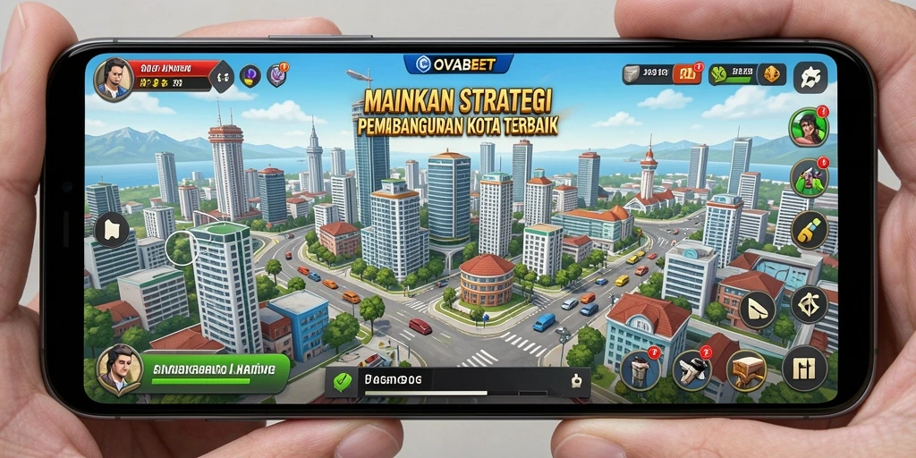 Tangkapan layar utama OVABET menampilkan aksi membangun dan strategi dalam gameplay.