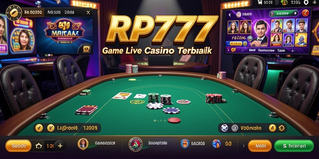 Tangkapan layar utama RP777 menampilkan permainan Live Casino yang seru.