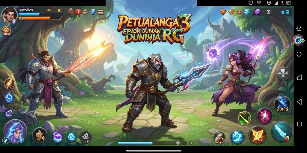 Screenshot gameplay RPVIP3 menampilkan aksi pertarungan yang mendebarkan.