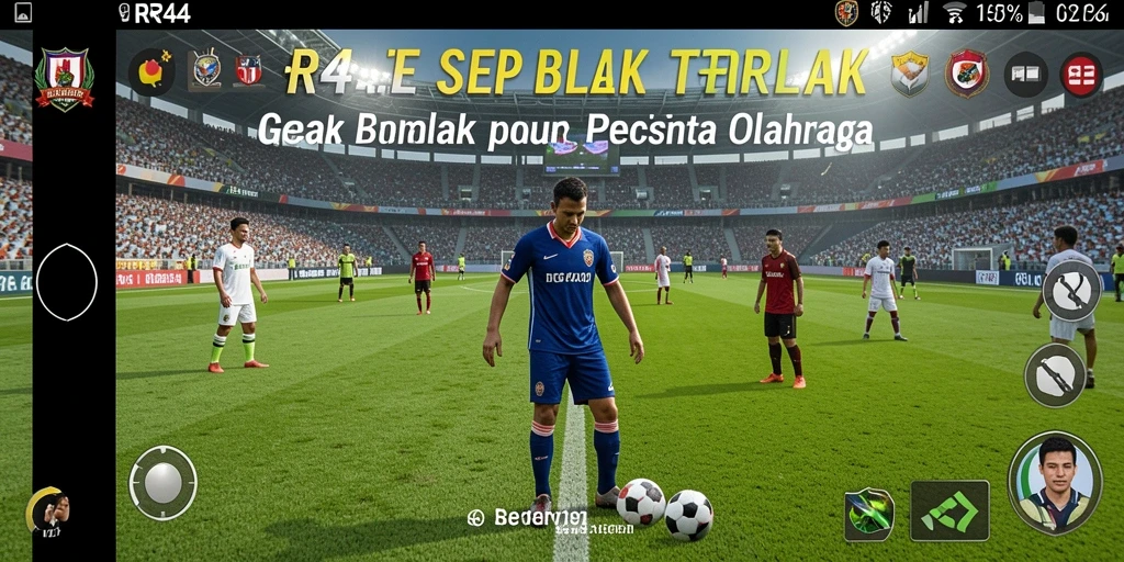 Tampilan menarik dari gameplay <strong>RR44</strong> di lapangan sepak bola.