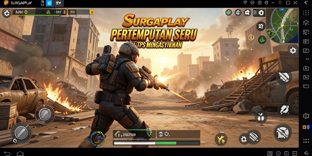 Tangkapan layar dari gameplay seru <strong>SURGAPLAY</strong> dalam mode TPS.