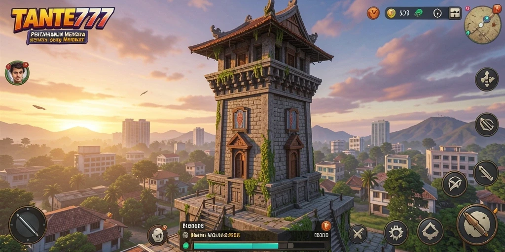 Gameplay TANTE777 yang menegangkan dalam Tower Defense.